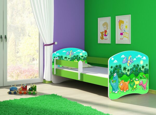 Dětská postel - Dinosaur 2 140x70 cm zelená