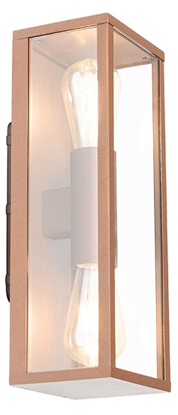 Průmyslová nástěnná lampa rezavě hnědá 38 cm 2-světlo IP44 - Charlois