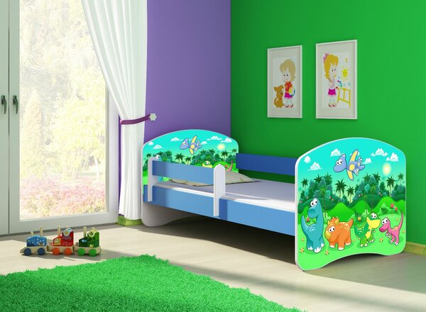 Dětská postel - Dinosaur 2 140x70 cm modrá