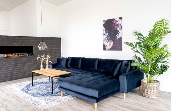 -25 % Dny MOMENTI– Nordic Living Sametová rohová pohovka Limo 290 cm, pravá