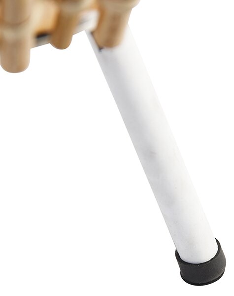 Rustikální stolní lampa trojnožka bambus s bílou - Canna Capsule