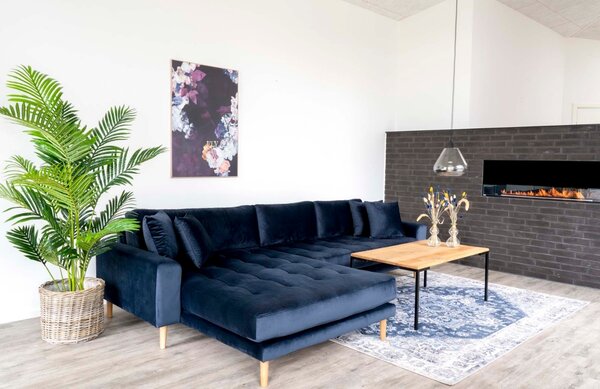 -25 % Dny MOMENTI– Nordic Living Sametová rohová pohovka Limo 290 cm, levá