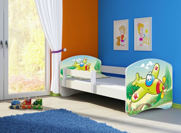 Dětská postel - Letadlo 2 140x70 cm bílá