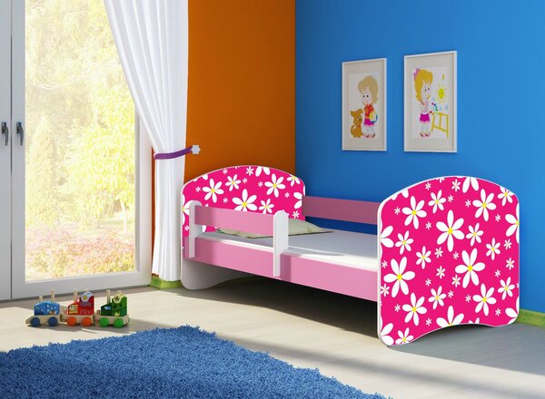 Dětská postel - Růžová sedmikráska 2 140x70 cm růžová