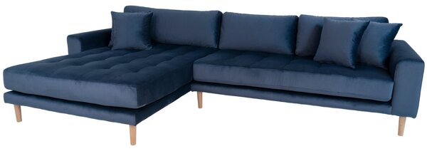 -25 % Dny MOMENTI– Nordic Living Sametová rohová pohovka Limo 290 cm, levá