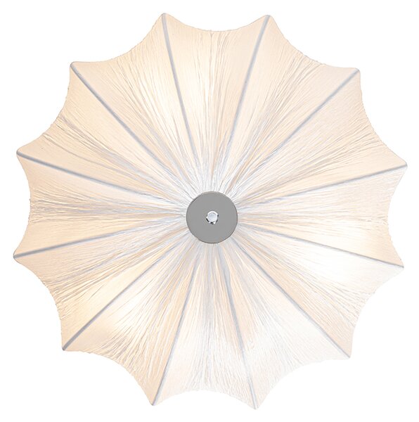 Designové stropní svítidlo bílé hedvábí 52 cm 3-světlo - Plu