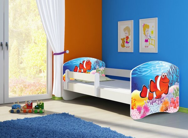 Dětská postel - Rybka 2 140x70 cm bílá