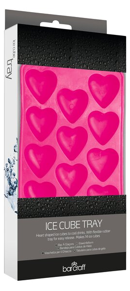 Forma na led KitchenCraft Srdce, silikonová, růžová KCBCICEHEART