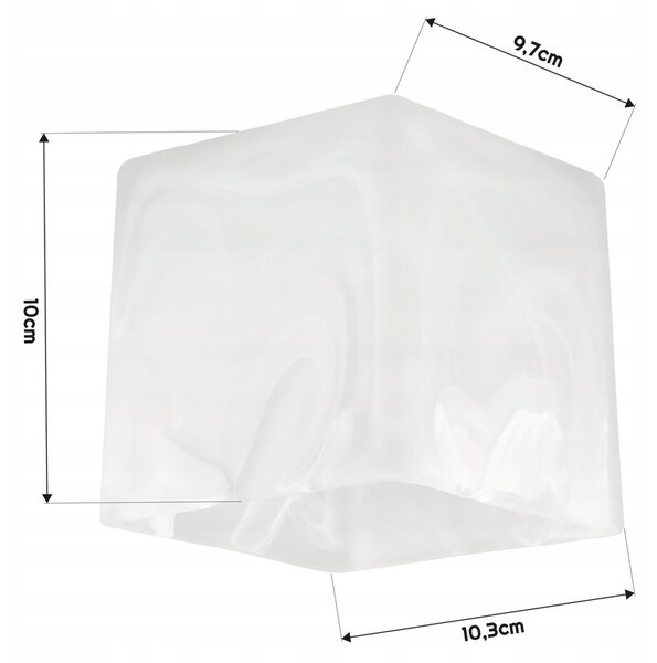 Skleněné stínidlo pro stropní lampu, stolní lampu, lustr, krychli, mléčně bílé