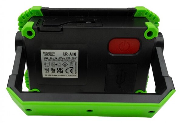 LED reflektor 10W 5000K přenosný - dobíjecí