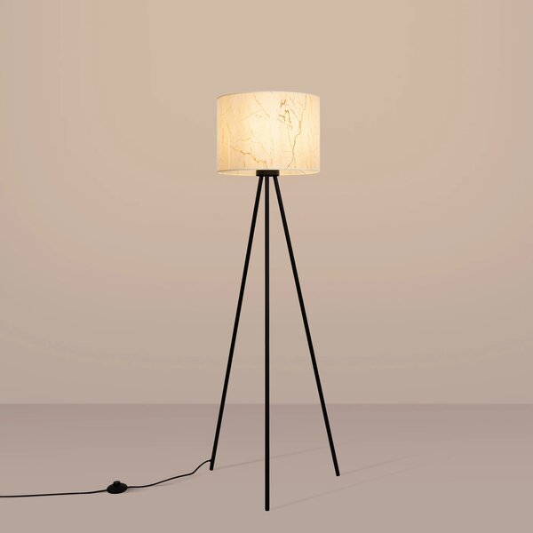 Stojací lampa Nevia, 1x textilní stínítko se vzorem, b