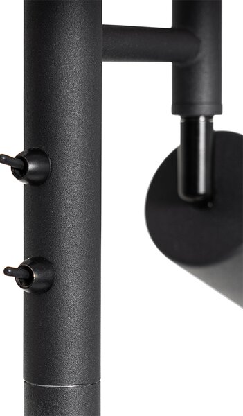 Stojací lampa černá s bílým vnitřkem a lampičkou na čtení - Jelena