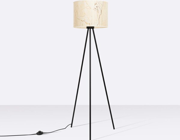 Stojací lampa Nevia, 1x textilní stínítko se vzorem, b
