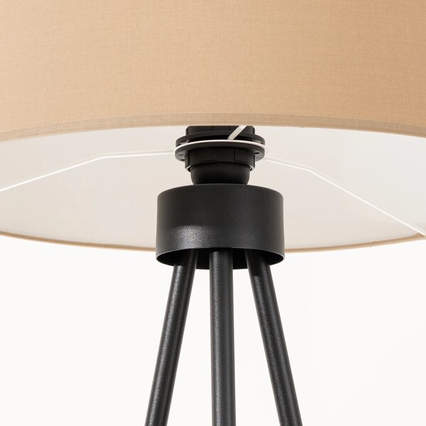 Stojací lampa Nevia, 1x béžové textilní stínítko, b