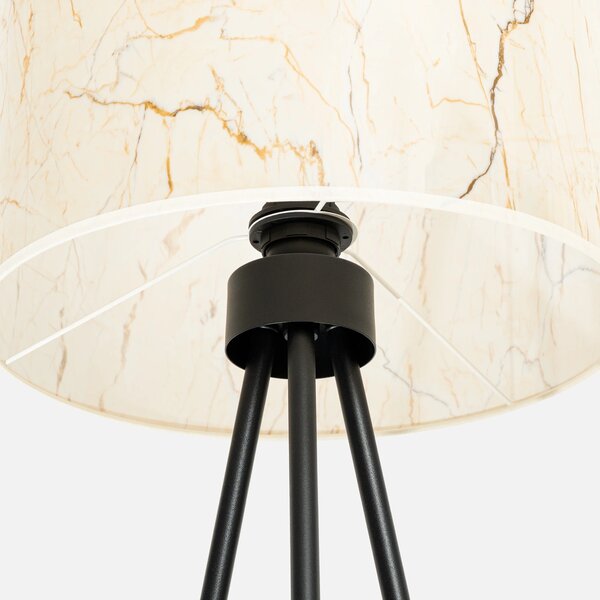 Stojací lampa Nevia, 1x textilní stínítko se vzorem, b