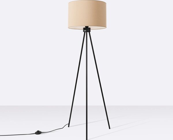 Stojací lampa Nevia, 1x béžové textilní stínítko, b