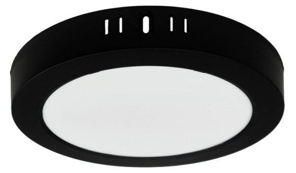 LED stropní svítidlo, přisazené, kulaté, 18W, 1980lm, černé, 4000K