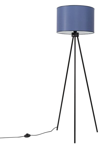 Stojící lampa Nevia, 1x modré textilní stínítko, b