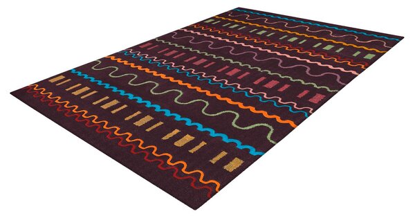 KOBEREC TKANÝ NA PLOCHO, 140/200 cm vícebarevná, purpurová Kayoom - Online Only koberce & rohožky, Online Only