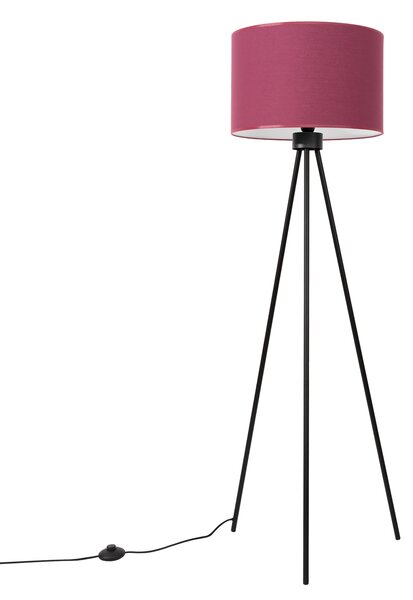 Stojací lampa Nevia, 1x bordó textilní stínítko, b
