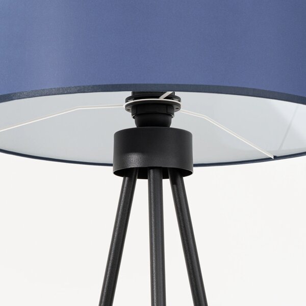 Stojící lampa Nevia, 1x modré textilní stínítko, b