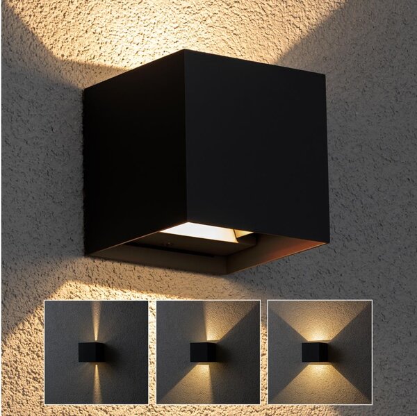 Brilagi - LED Venkovní nástěnné svítidlo CUBE LED/6W/230V černá IP54
