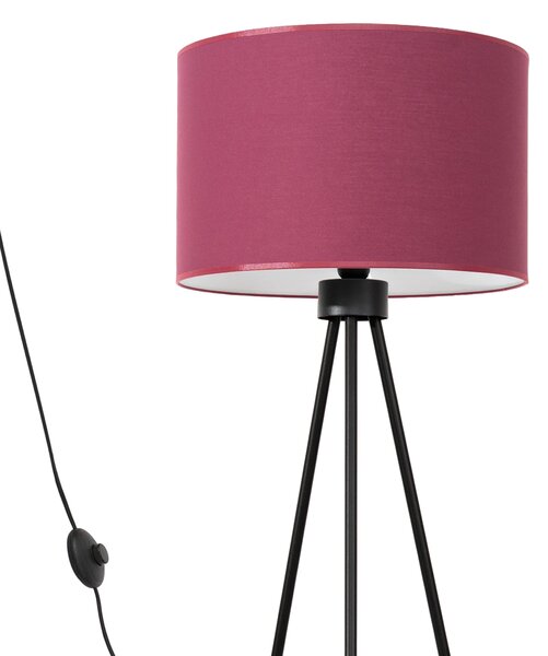 Stojací lampa Nevia, 1x bordó textilní stínítko, b