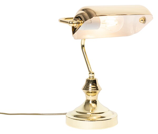 Klasická stolní lampa/lampa notáře mosaz - Banker