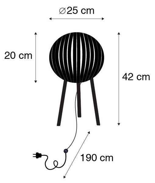 Moderní stolní lampa na stativu černá - Zoë