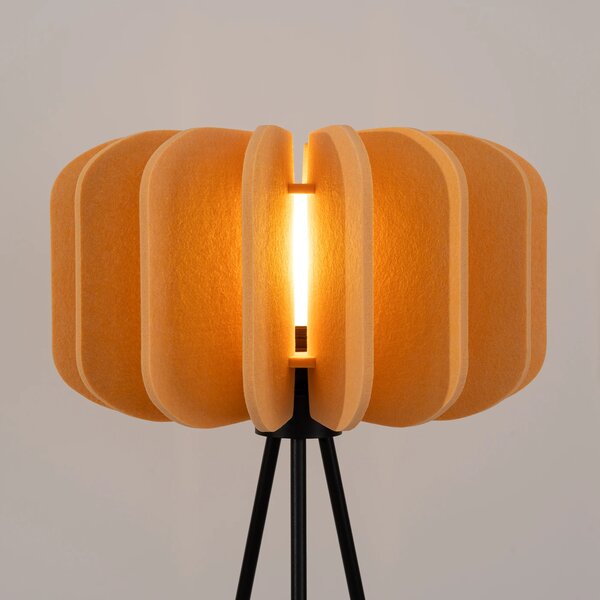 Stojící lampa Mula, 1x žluté plstěné stínítko, b, (fi 45cm)