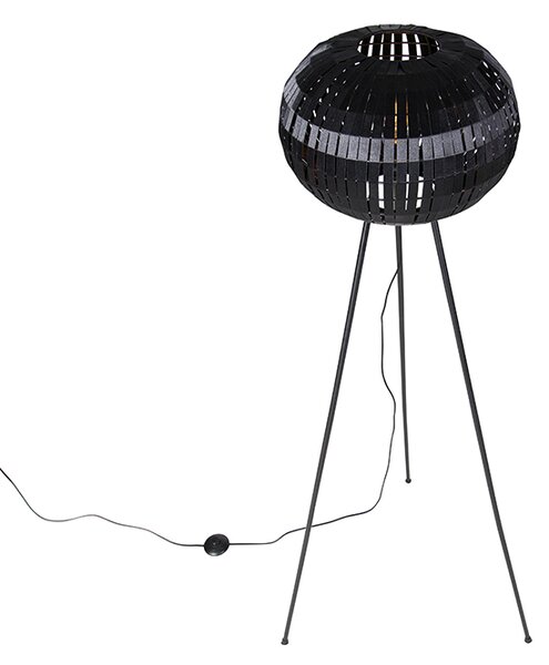 Moderní stojací lampa trojnožka černá - Zoë