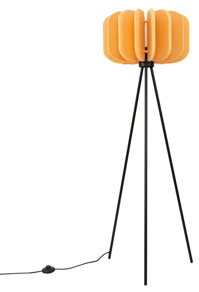 Stojící lampa Mula, 1x žluté plstěné stínítko, b, (fi 45cm)