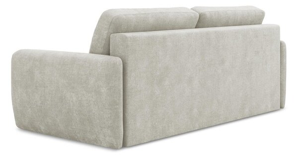Krémová žinylková rozkládací/s úložným prostorem pohovka 218 cm Lilo – Makamii