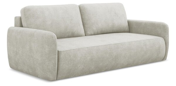 Krémová žinylková rozkládací/s úložným prostorem pohovka 218 cm Lilo – Makamii