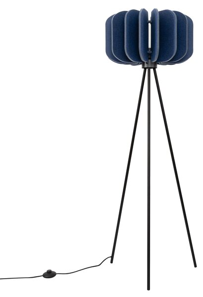 Stojací lampa Mula, 1x modré plstěné stínítko, b, (fi 45cm)