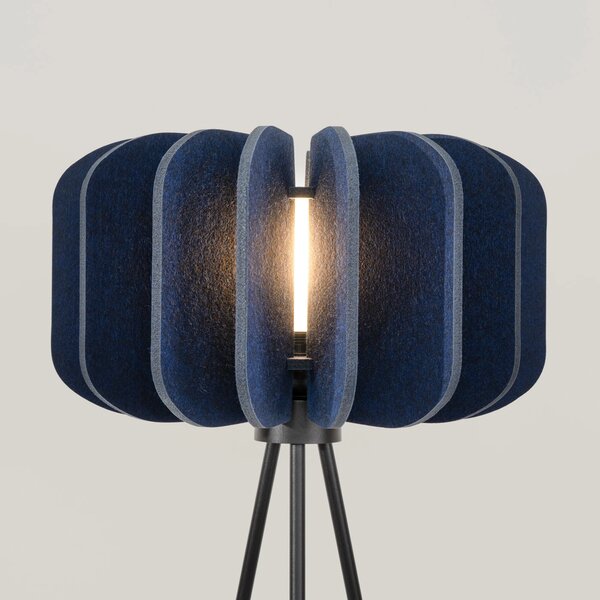 Stojací lampa Mula, 1x modré plstěné stínítko, b, (fi 45cm)