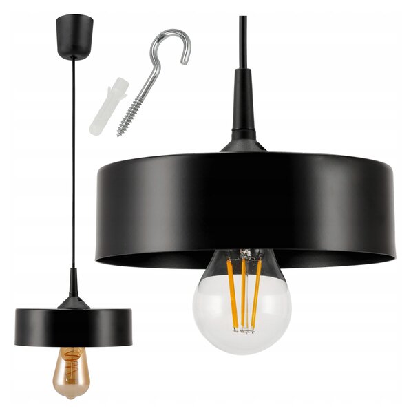 Závěsné stropní svítidlo / lustr LED E27, nastavitelné 0–100 cm, hliníkové stínidlo