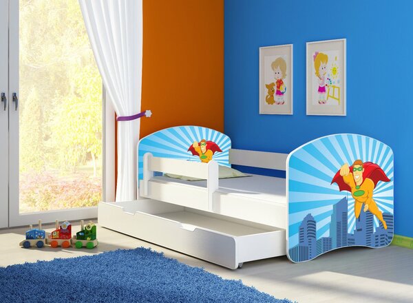Dětská postel - Superhrdina 2 140x70 cm + šuplík bílá