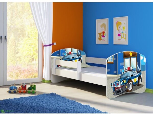 Dětská postel - Policie 2 140x70 cm bílá