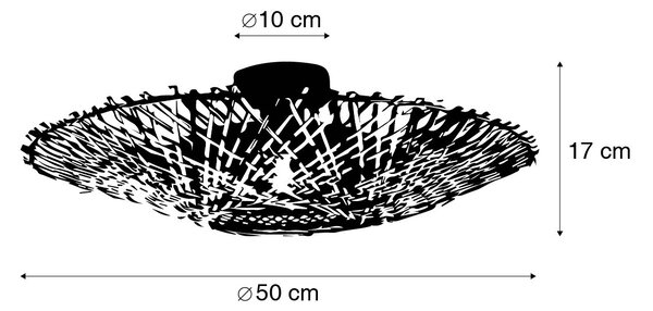 Orientální stropní svítidlo bambus 50 cm - Rina