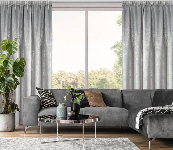ZATEMŇOVACÍ ZÁVĚS NA PÁSCE INGRID 140X270 CM VZOROVANÁ