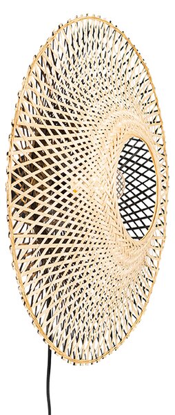 Orientální nástěnná lampa bambus 50 cm se zástrčkou - Rina