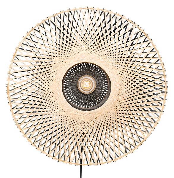Orientální nástěnná lampa bambus 50 cm se zástrčkou - Rina