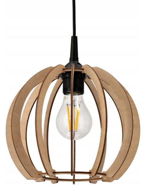 DŘEVĚNÁ STROPNÍ ZÁVĚSNÁ LAMPA 1xE27 LED + KLIP Vysoce kvalitní
