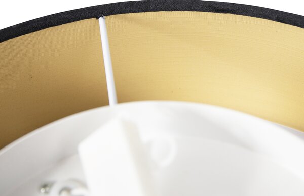 Moderní stropní svítidlo černé 40 cm se zlatým vnitřkem - Drum