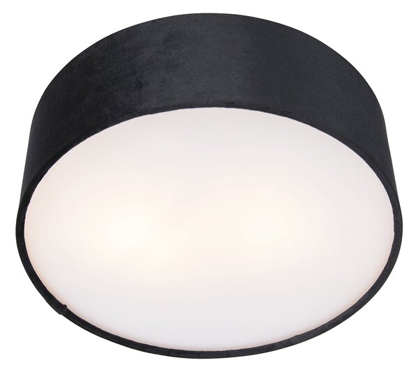 Moderní stropní svítidlo černé 30 cm se zlatým vnitřkem - Drum