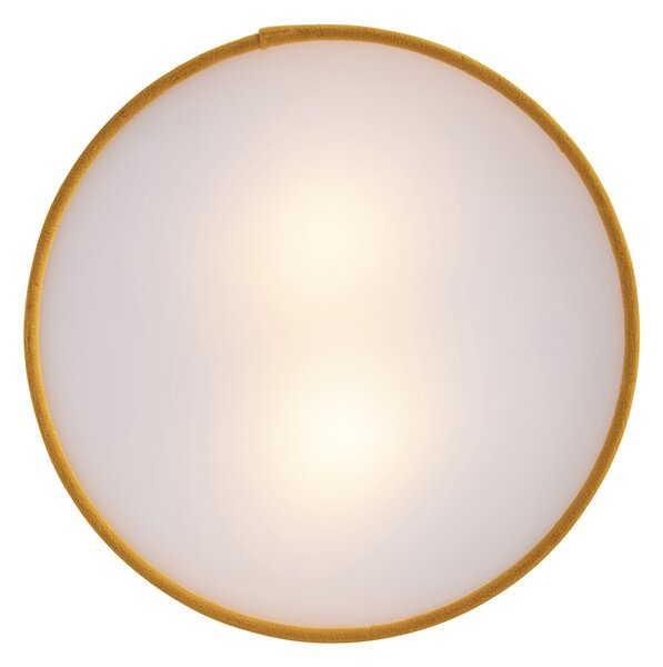 Moderní stropní svítidlo žluté se zlatým vnitřkem 30 cm - Drum