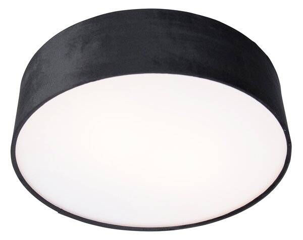 Moderní stropní svítidlo černé 40 cm se zlatým vnitřkem - Drum