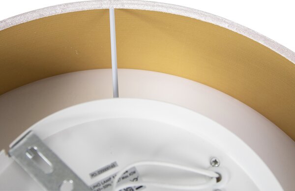 Moderní stropní svítidlo růžové 40 cm se zlatým vnitřkem - Drum