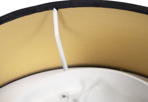 Moderní stropní svítidlo černé 30 cm se zlatým vnitřkem - Drum
